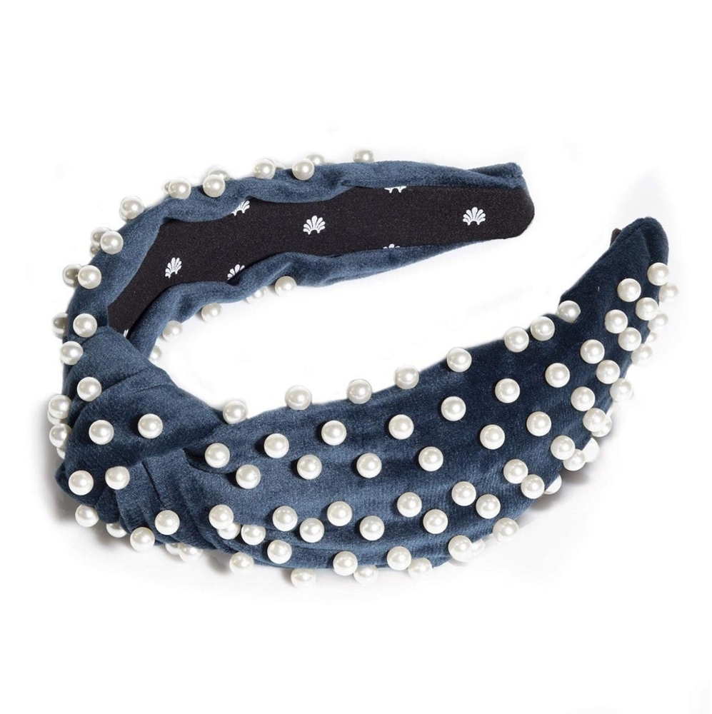 Lele Sadoughi Navy Pearl Headband